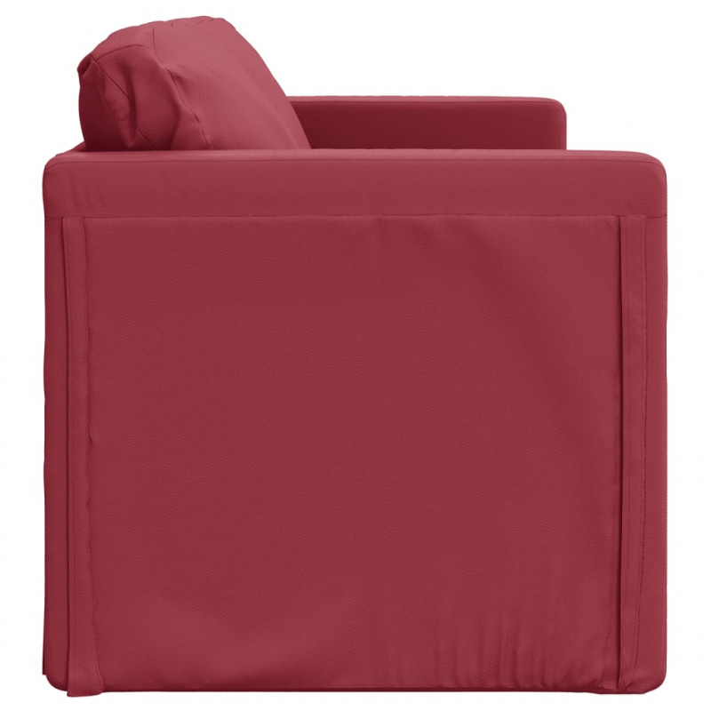 Sofa podłogowa 2-w-1, kolor wina, 112x174x55 cm, sztuczna skóra