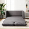 Sofa podłogowa 2-w-1, szara, 112x174x55 cm, sztuczna skóra