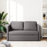 Sofa podłogowa 2-w-1, szara, 112x174x55 cm, sztuczna skóra