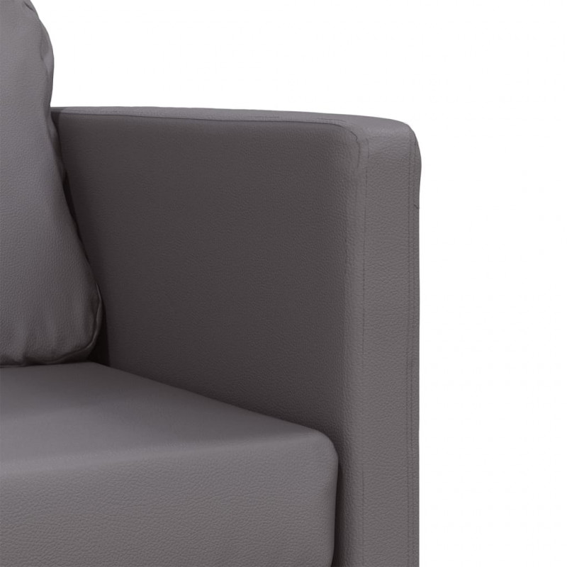 Sofa podłogowa 2-w-1, szara, 112x174x55 cm, sztuczna skóra