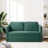 Sofa podłogowa 2-w-1, ciemnozielona, 122x204x55 cm, aksamit