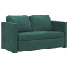 Sofa podłogowa 2-w-1, ciemnozielona, 122x204x55 cm, aksamit