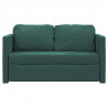 Sofa podłogowa 2-w-1, ciemnozielona, 122x204x55 cm, aksamit
