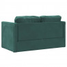 Sofa podłogowa 2-w-1, ciemnozielona, 122x204x55 cm, aksamit
