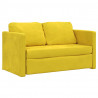 Sofa podłogowa 2-w-1, ciemnożółta, 122x204x55 cm, aksamit