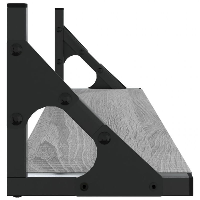 Półki ścienne, 2 szt., szary dąb sonoma, 60x15x15,5 cm