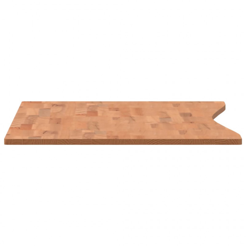 Blat do biurka, 110x(55-60)x1,5 cm, lite drewno bukowe
