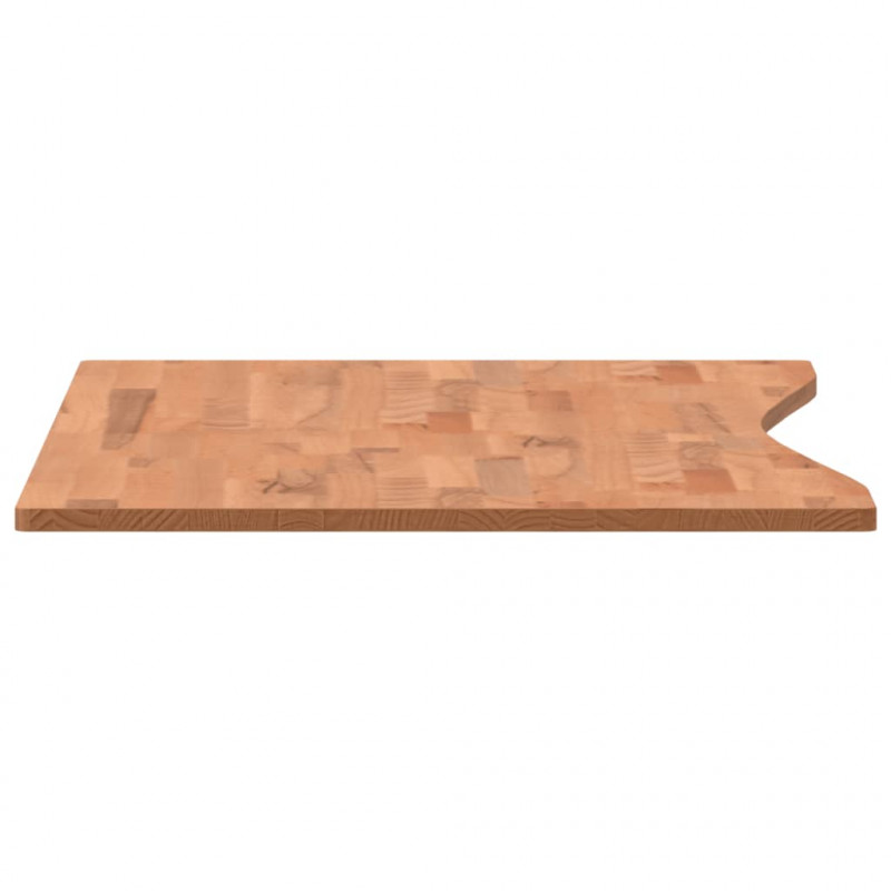 Blat do biurka, 110x(50-55)x1,5 cm, lite drewno bukowe