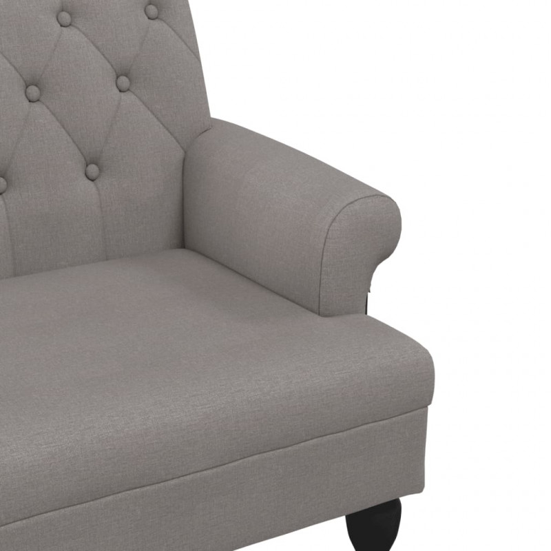 Ławka z oparciem, kolor taupe, 120x62x75,5 cm, tkanina