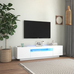 Szafka TV z oświetleniem LED, biała, 160x35x40 cm