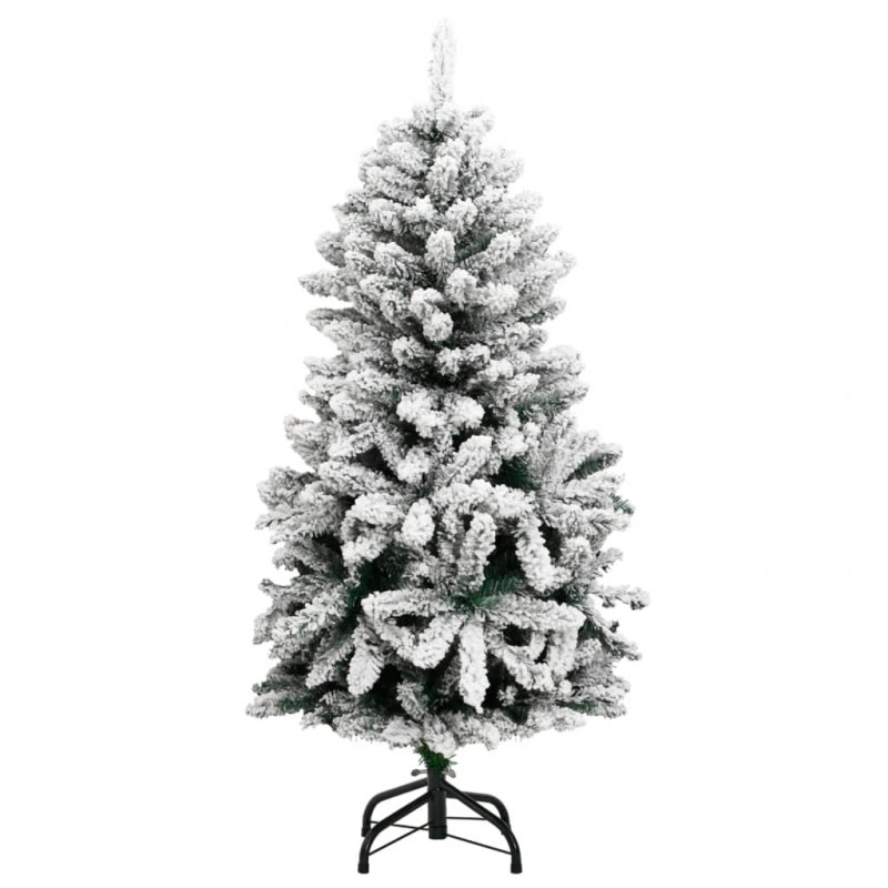 Sztuczna choinka na zawiasach, 150 lampek LED i bombki, 120 cm