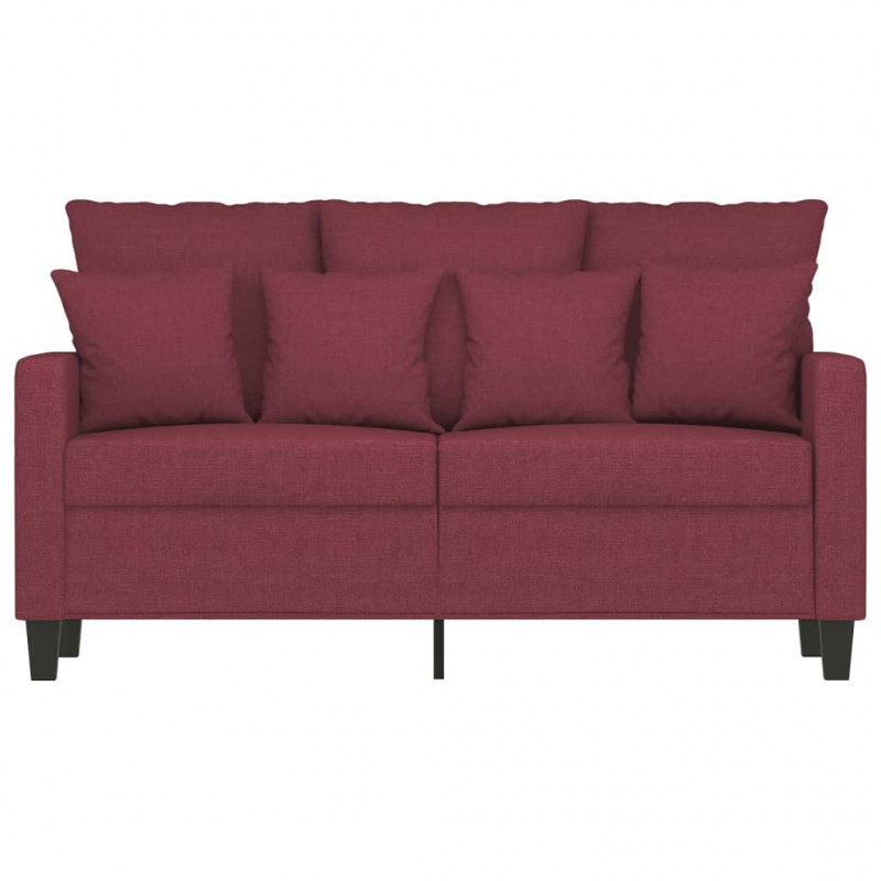Sofa 2-osobowa, winna czerwień, 120 cm, tapicerowana tkaniną