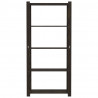 Regał z 5 półkami, czarny, 80x38x170 cm, lite drewno sosnowe