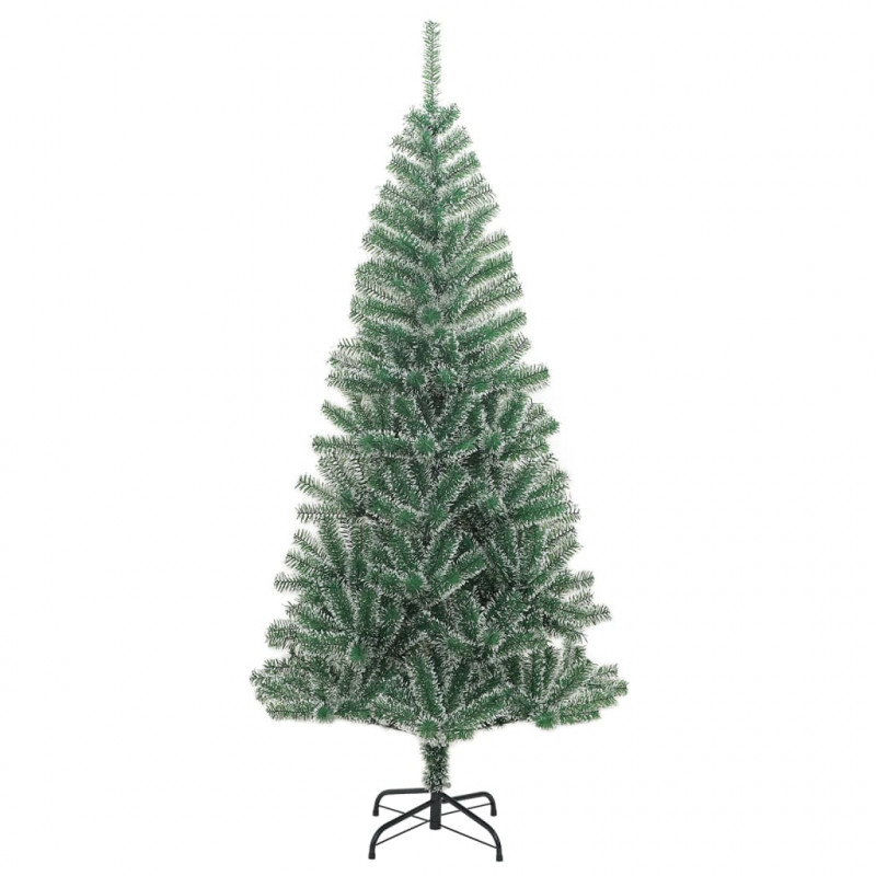 Sztuczna choinka z 300 LED, bombkami i śniegiem, 240 cm