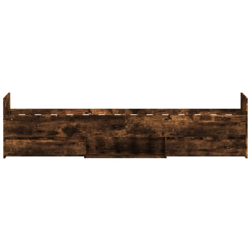Rama łóżka z wezgłowiem i zanóżkiem, przydymiony dąb, 100x200cm