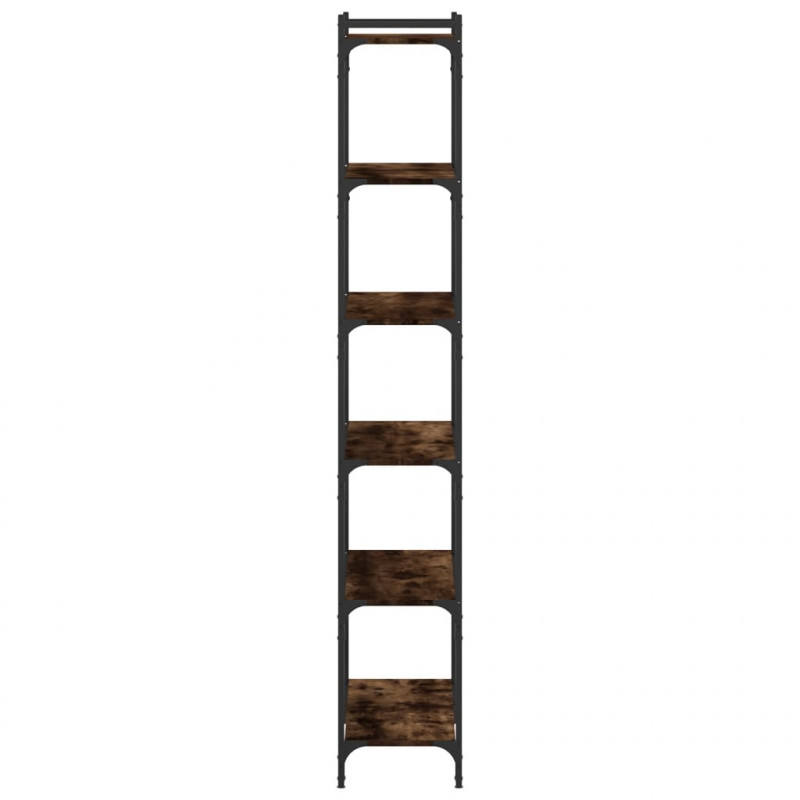 6-poziomowy regał na książki, przydymiony dąb, 80x30x188 cm