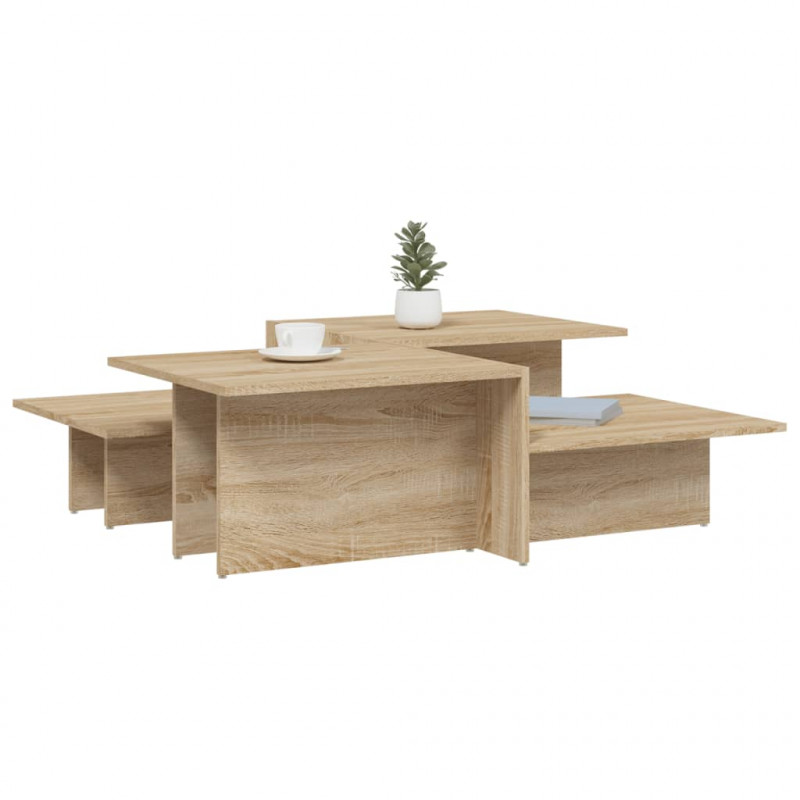 Stoliki kawowe, 2 szt., dąb sonoma, materiał drewnopochodny