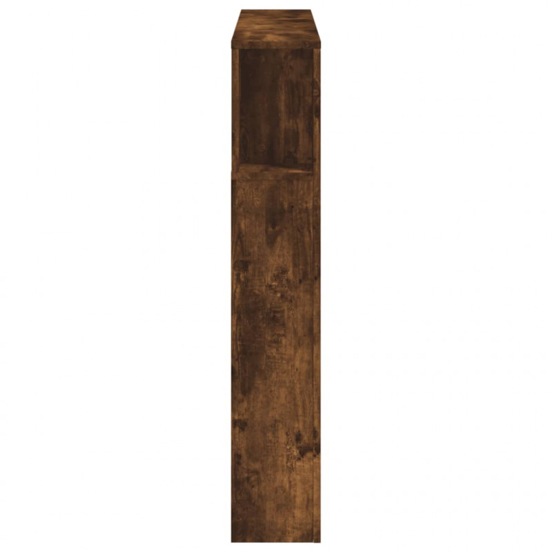 Wezgłowie łóżka z LED, przydymiony dąb, 120x18,5x103,5 cm