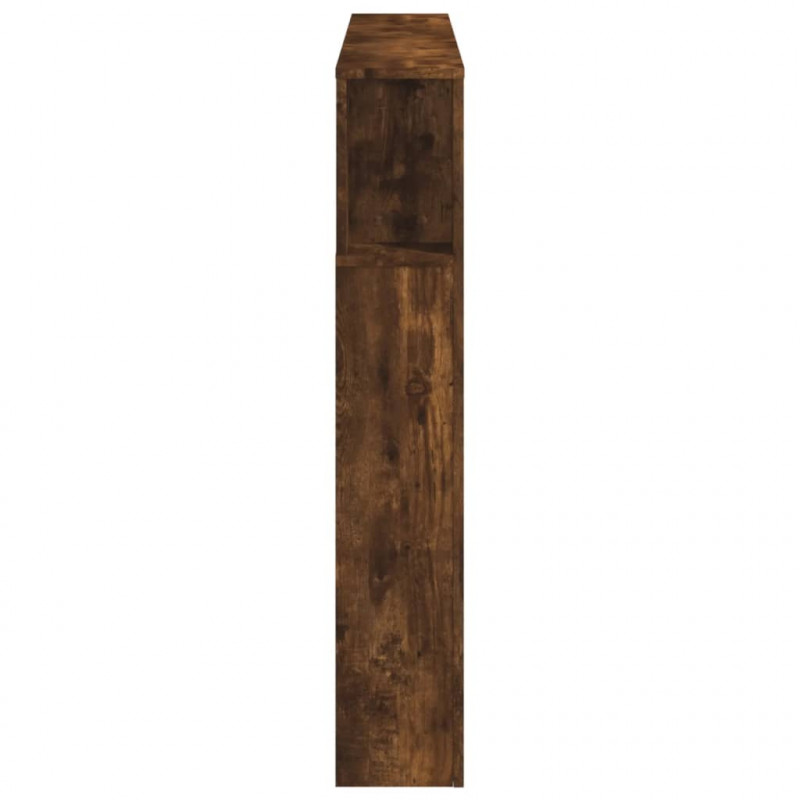 Wezgłowie łóżka z LED, przydymiony dąb, 140x18,5x103,5 cm