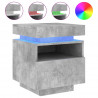 Szafki nocne z LED, 2 szt., szarość betonu, 40x39x48,5 cm