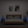 Szafki nocne z LED, 2 szt., przydymiony dąb, 40x39x48,5 cm