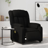 Rozkładany fotel masujący, elektryczny, czarny, sztuczna skóra