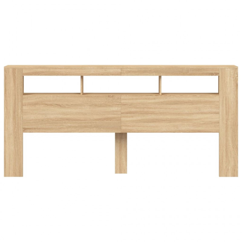 Wezgłowie łóżka z LED, dąb sonoma, 220x18,5x103,5 cm