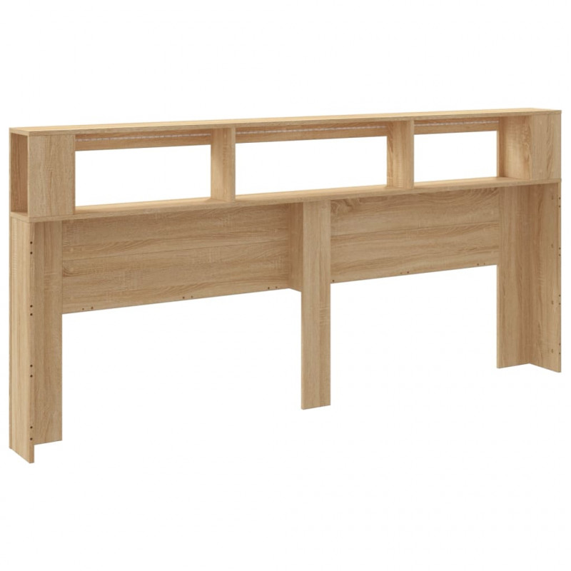 Wezgłowie łóżka z LED, dąb sonoma, 220x18,5x103,5 cm