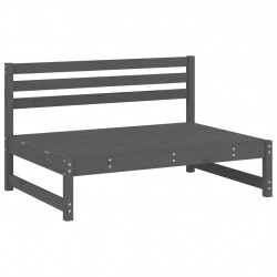 Sofa środkowa do ogrodu, szara, 120x80 cm, lite drewno sosnowe