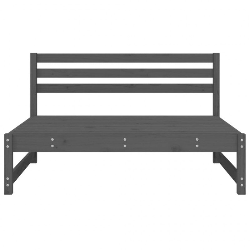 Sofa środkowa do ogrodu, szara, 120x80 cm, lite drewno sosnowe