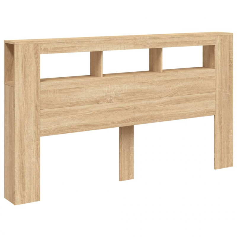 Wezgłowie łóżka z LED, dąb sonoma, 180x18,5x103,5 cm