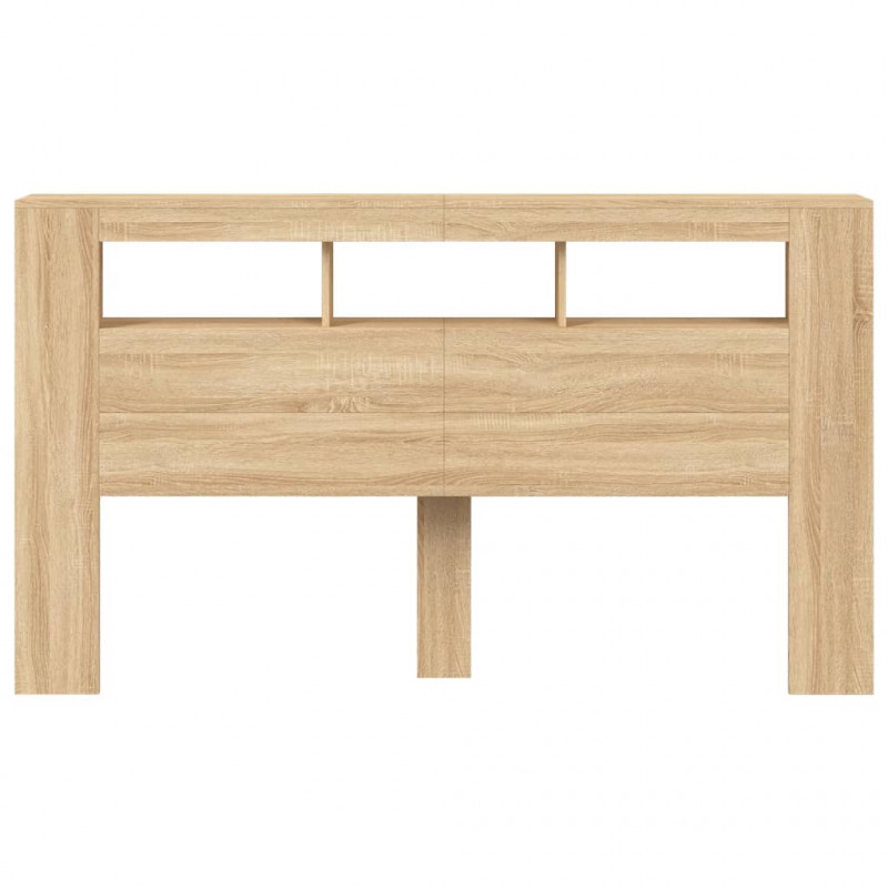Wezgłowie łóżka z LED, dąb sonoma, 180x18,5x103,5 cm
