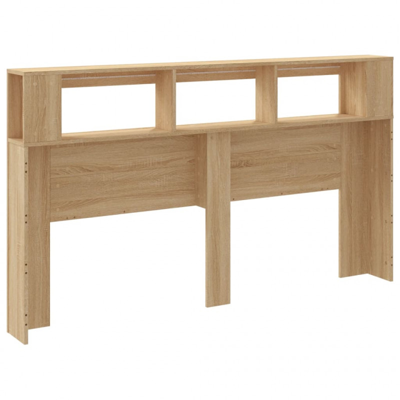 Wezgłowie łóżka z LED, dąb sonoma, 180x18,5x103,5 cm