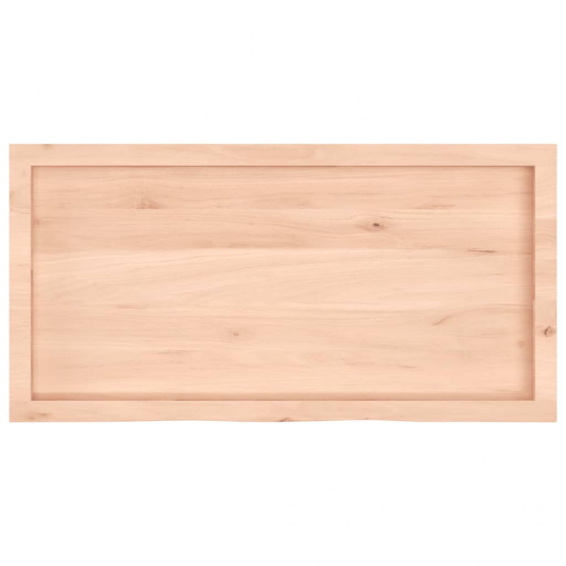 Półka, 100x50x(2-6) cm, surowe lite drewno dębowe