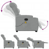 Podnoszony fotel masujący, rozkładany, jasnoszary, tkanina