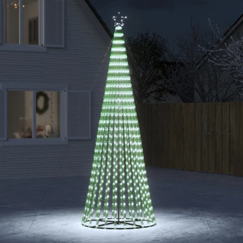 Stożkowa choinka z lampek, 688 zimnych białych LED, 300 cm