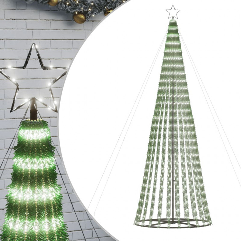 Stożkowa choinka z lampek, 688 zimnych białych LED, 300 cm