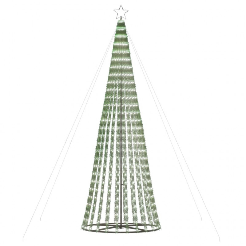 Stożkowa choinka z lampek, 688 zimnych białych LED, 300 cm
