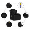 Podnoszony fotel masujący, elektryczny, rozkładany, czarny