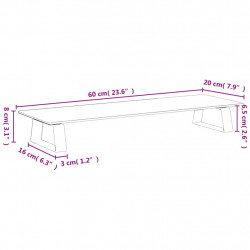 Podstawka pod monitor, biała, 60x20x8 cm, szkło i metal