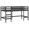 Dziecięce łóżko na antresoli, zasłonki, niebieskie, 90x200 cm