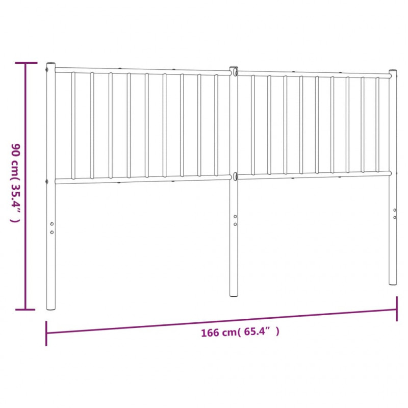 Metalowe wezgłowie, czarne, 160 cm