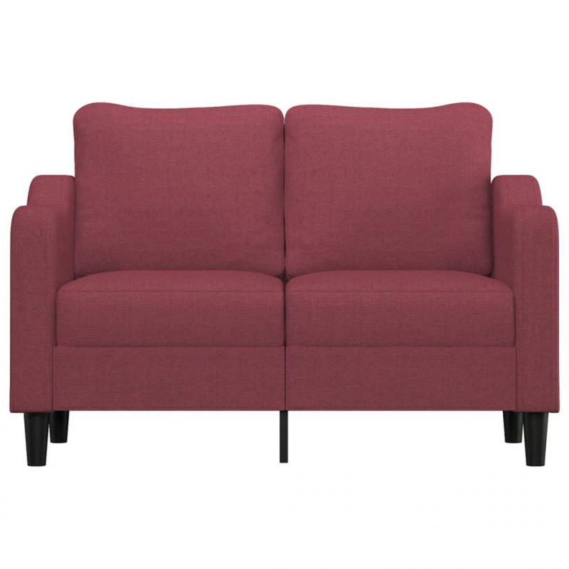 Sofa 2-osobowa, winna czerwień, 120 cm, tapicerowana tkaniną
