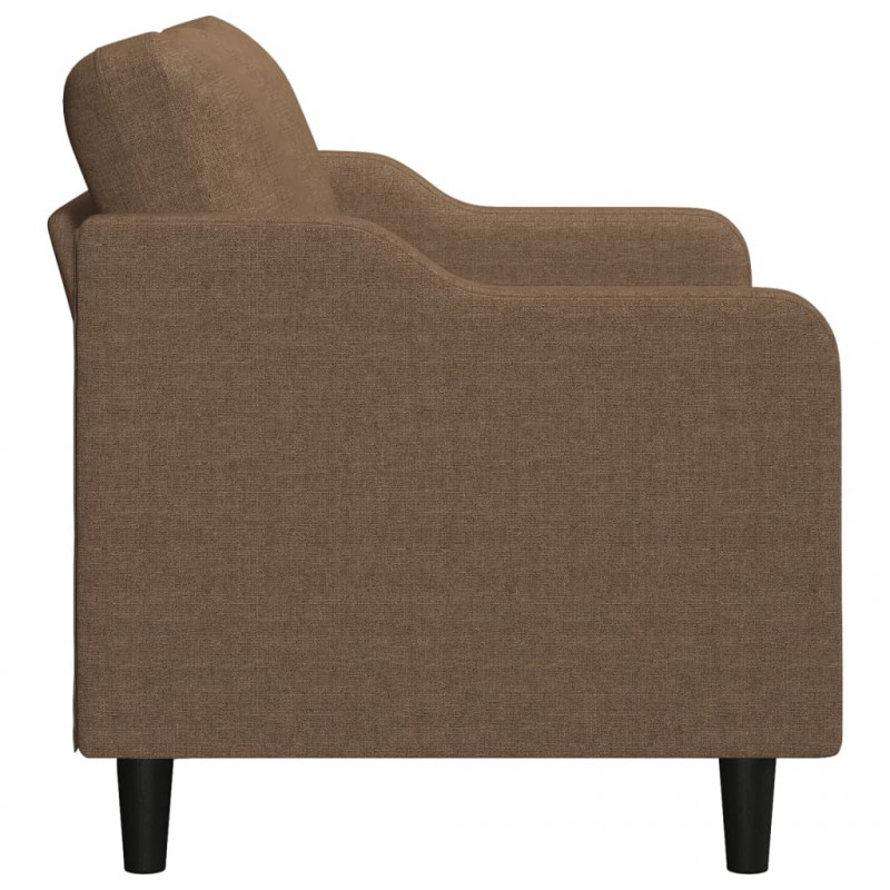 Sofa 2-osobowa, brązowa, 140 cm, tapicerowana tkaniną
