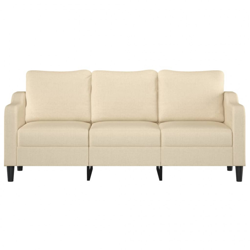 3-osobowa sofa, kremowa, 180 cm, tapicerowana tkaniną