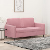 Sofa 2-osobowa, różowy, 140 cm, tapicerowana aksamitem