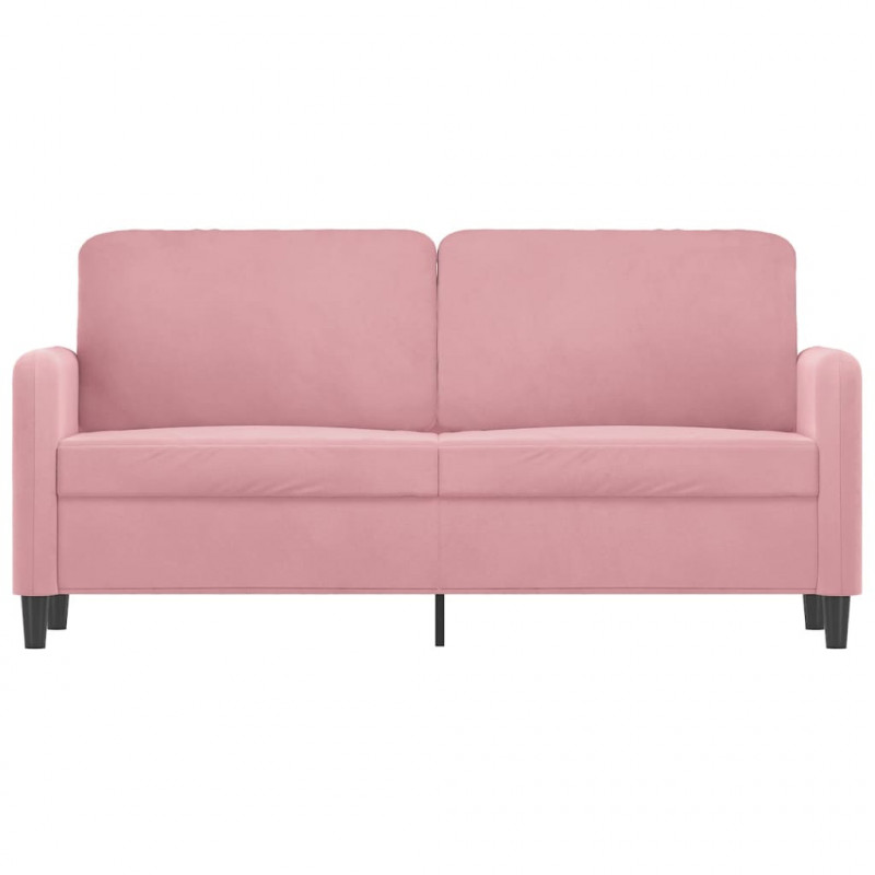 Sofa 2-osobowa, różowy, 140 cm, tapicerowana aksamitem