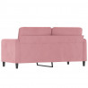 Sofa 2-osobowa, różowy, 140 cm, tapicerowana aksamitem