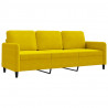 Sofa 3-osobowa, żółty, 180 cm, tapicerowana aksamitem
