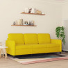 Sofa 3-osobowa, żółty, 180 cm, tapicerowana aksamitem